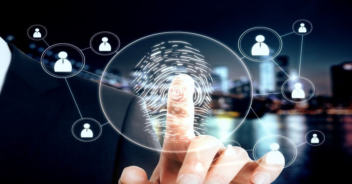 businessman-finger-on-creative-blue-finger-print